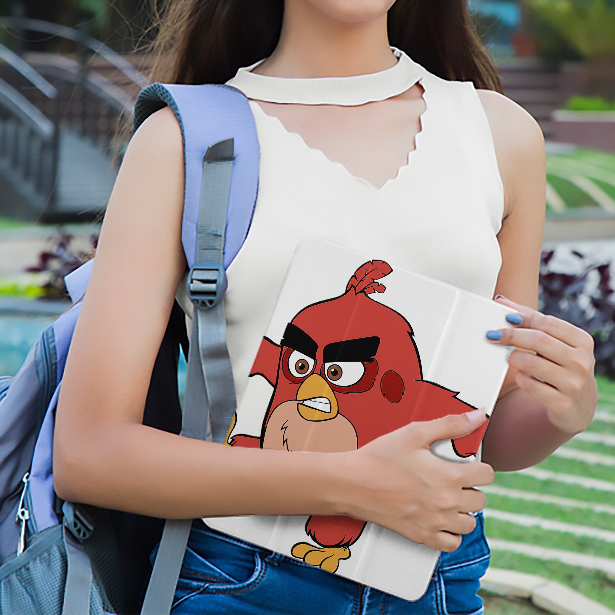 Angry Birds アングリーバード IPad ケース ペン収納付き 三つ折りスタンド PUレザー×シリコン 対応機種9.5/10.5/10.9インチ