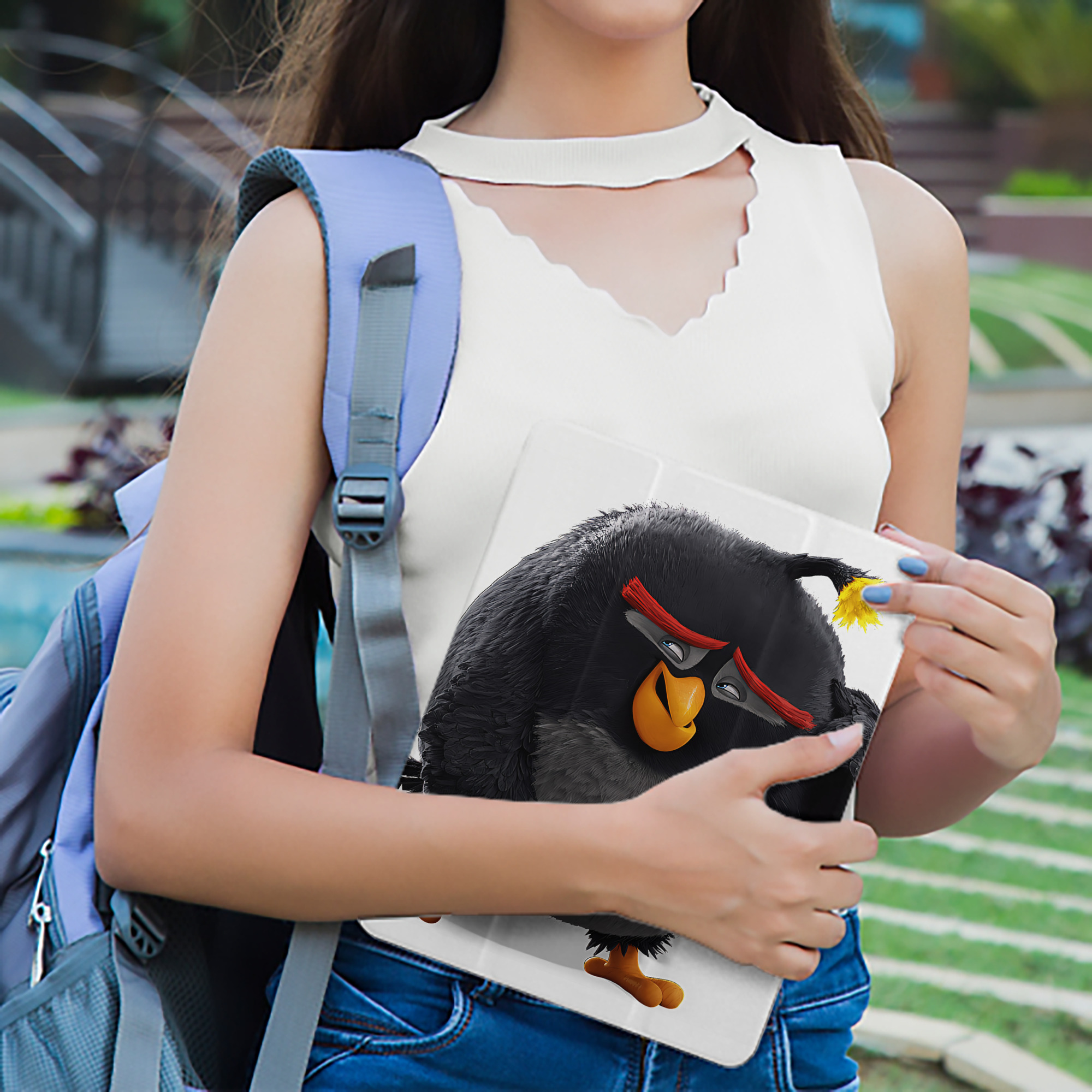 Angry Birds アングリーバード IPad ケース ペン収納付き 三つ折りスタンド PUレザー×シリコン 対応機種9.5/10.5/10.9インチ