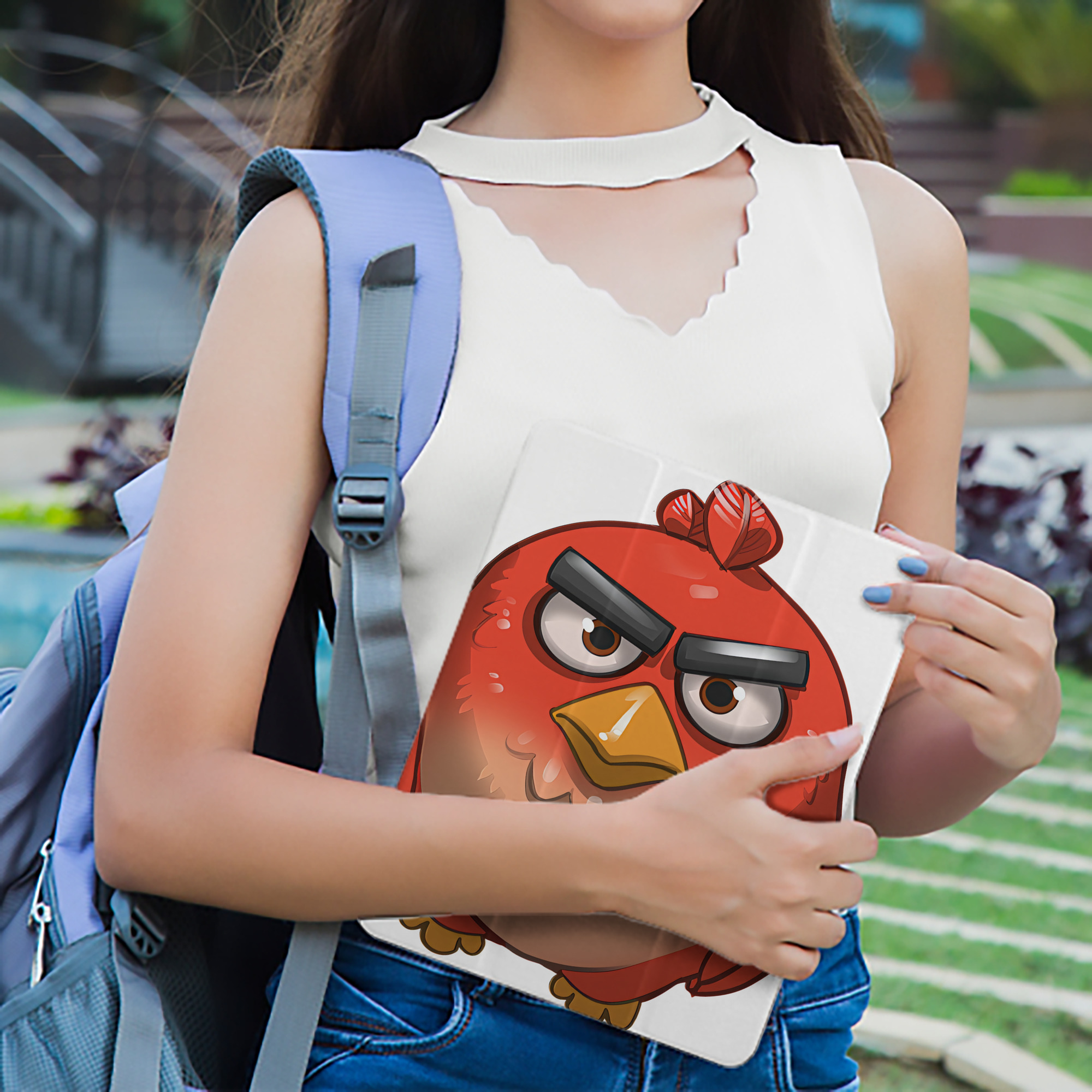 Angry Birds アングリーバード IPad ケース ペン収納付き 三つ折りスタンド PUレザー×シリコン 対応機種9.5/10.5/10.9インチ