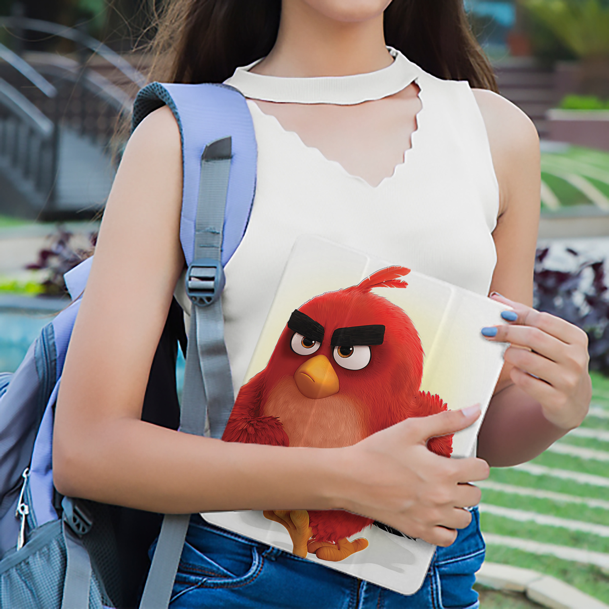 Angry Birds アングリーバード IPad ケース ペン収納付き 三つ折りスタンド PUレザー×シリコン 対応機種9.5/10.5/10.9インチ