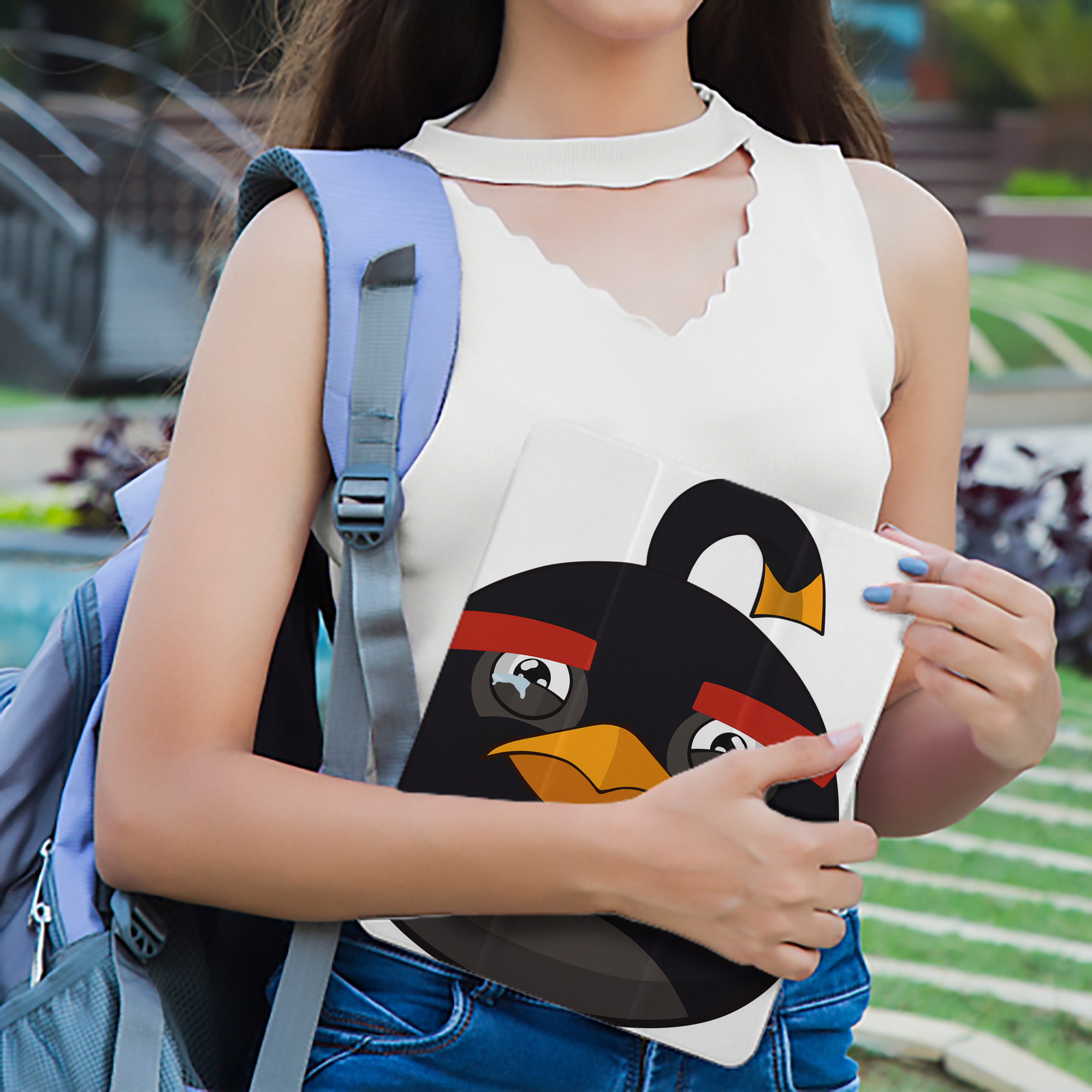 Angry Birds アングリーバード IPad ケース ペン収納付き 三つ折りスタンド PUレザー×シリコン 対応機種9.5/10.5/10.9インチ