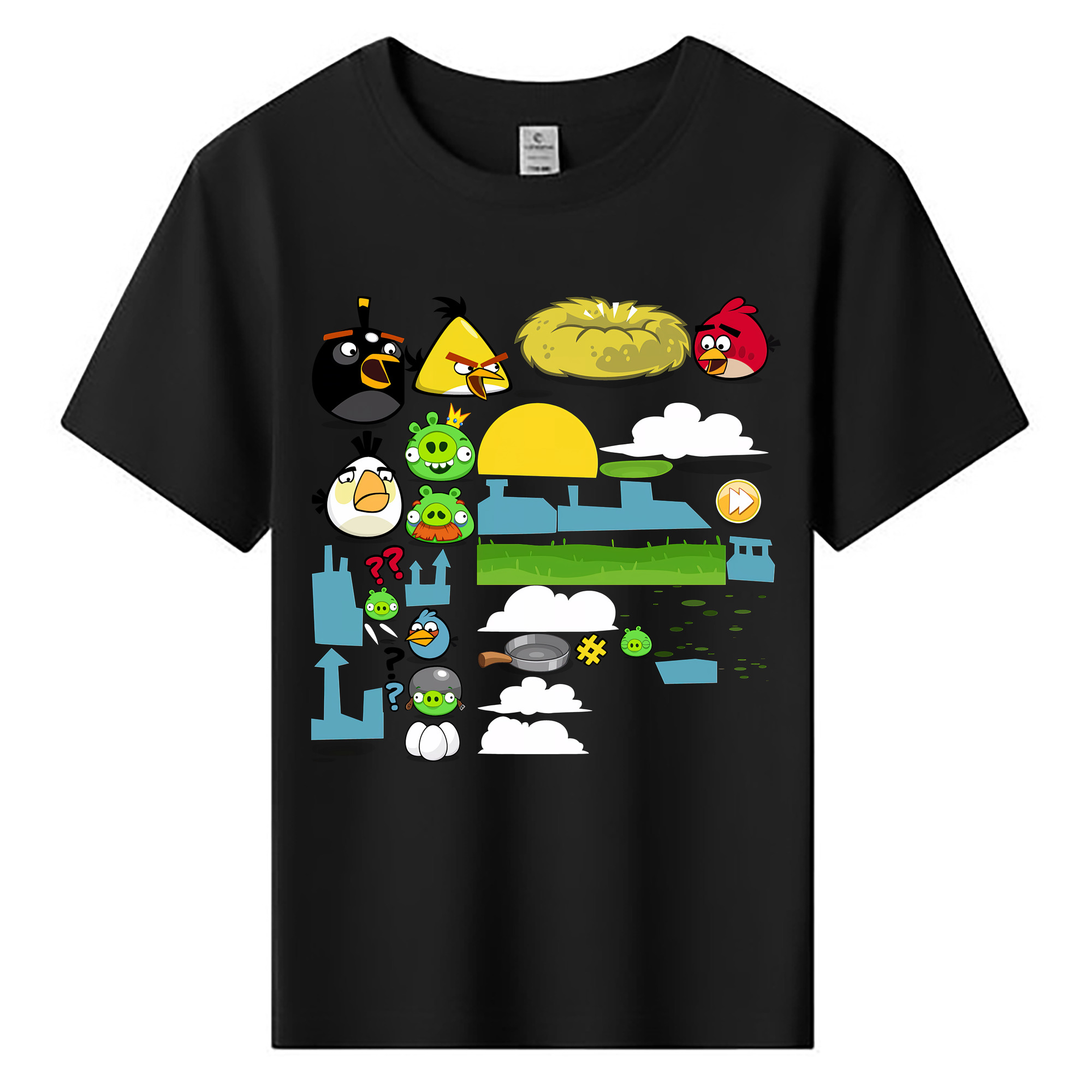 （画像用） Angry Birds アングリーバード 綿100％キッズTシャツ（フロントプリント）