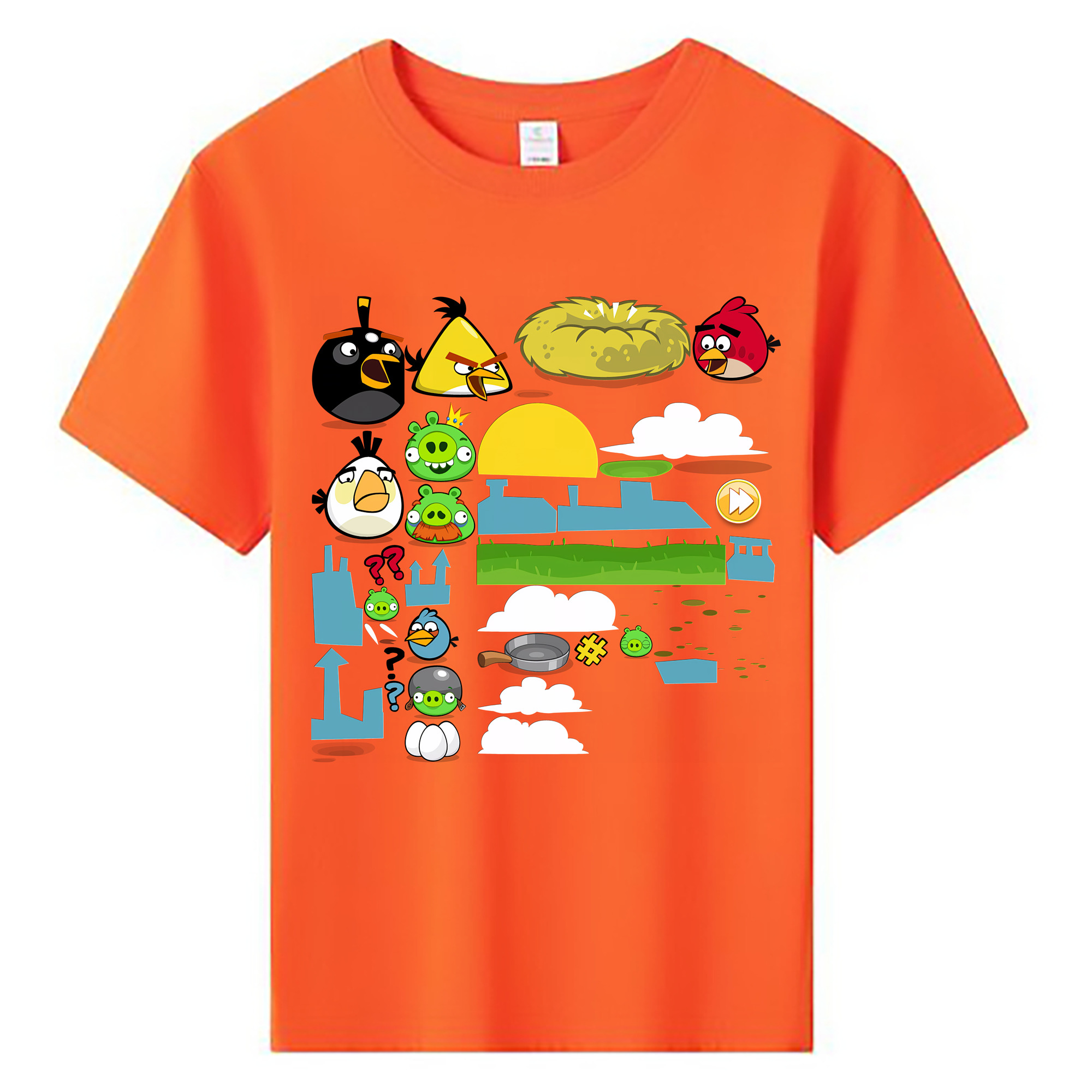 （画像用） Angry Birds アングリーバード 綿100％キッズTシャツ（フロントプリント）