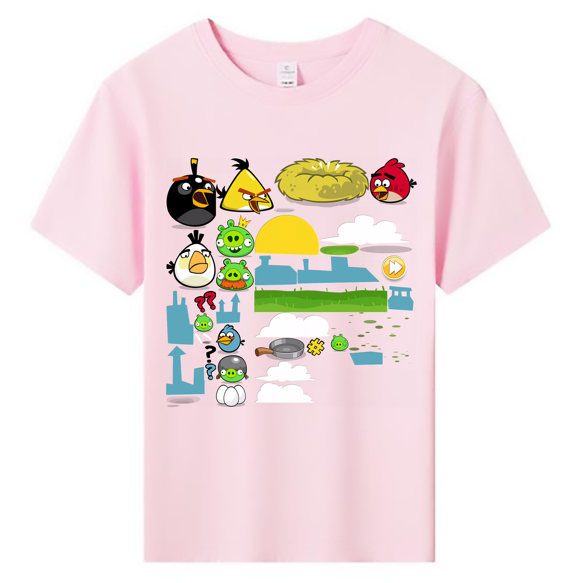（画像用） Angry Birds アングリーバード 綿100％キッズTシャツ（フロントプリント）