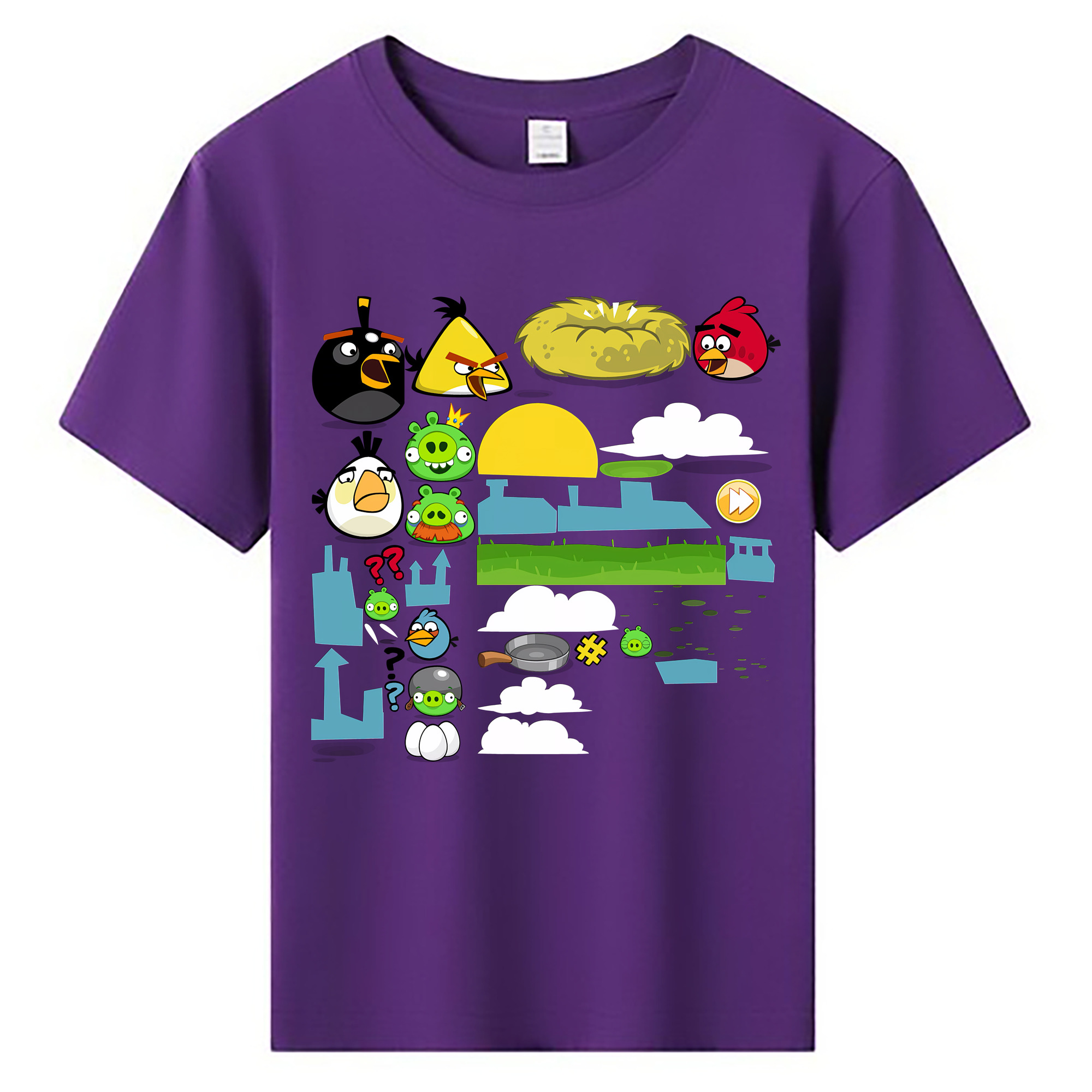 （画像用） Angry Birds アングリーバード 綿100％キッズTシャツ（フロントプリント）