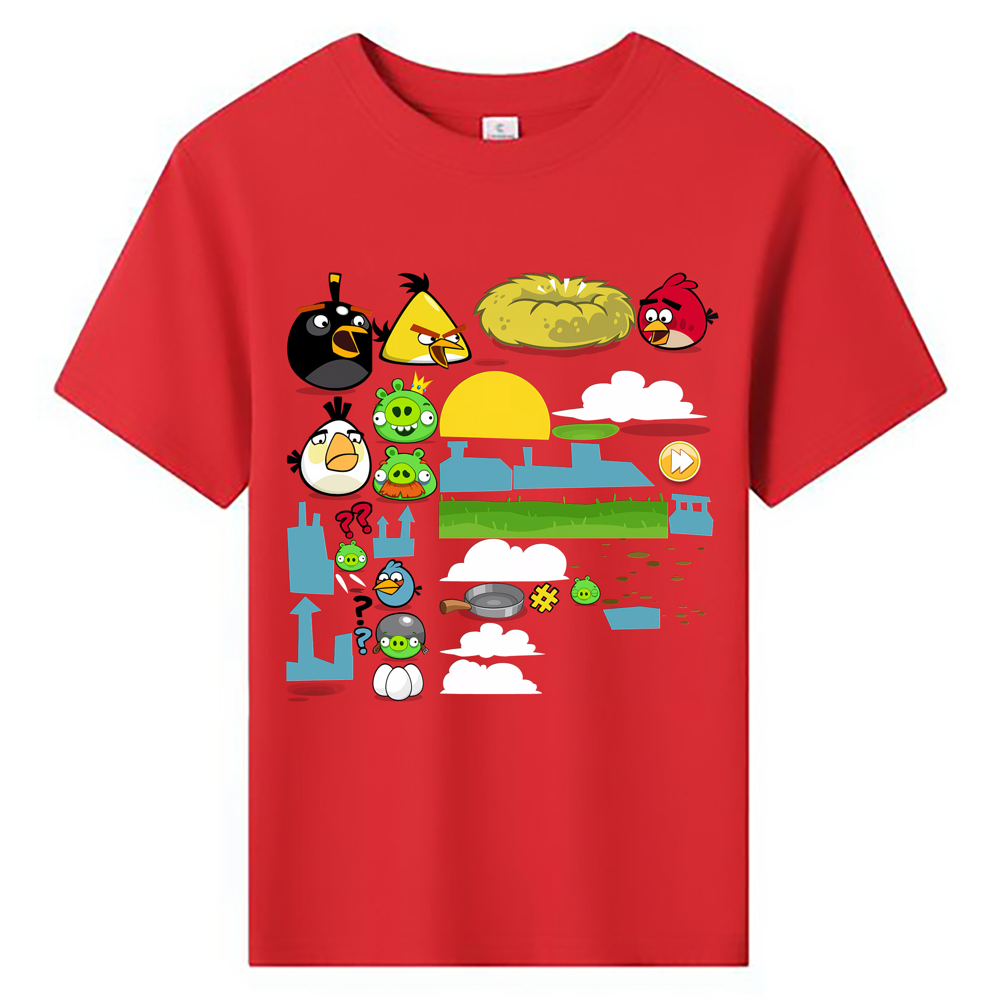 （画像用） Angry Birds アングリーバード 綿100％キッズTシャツ（フロントプリント）