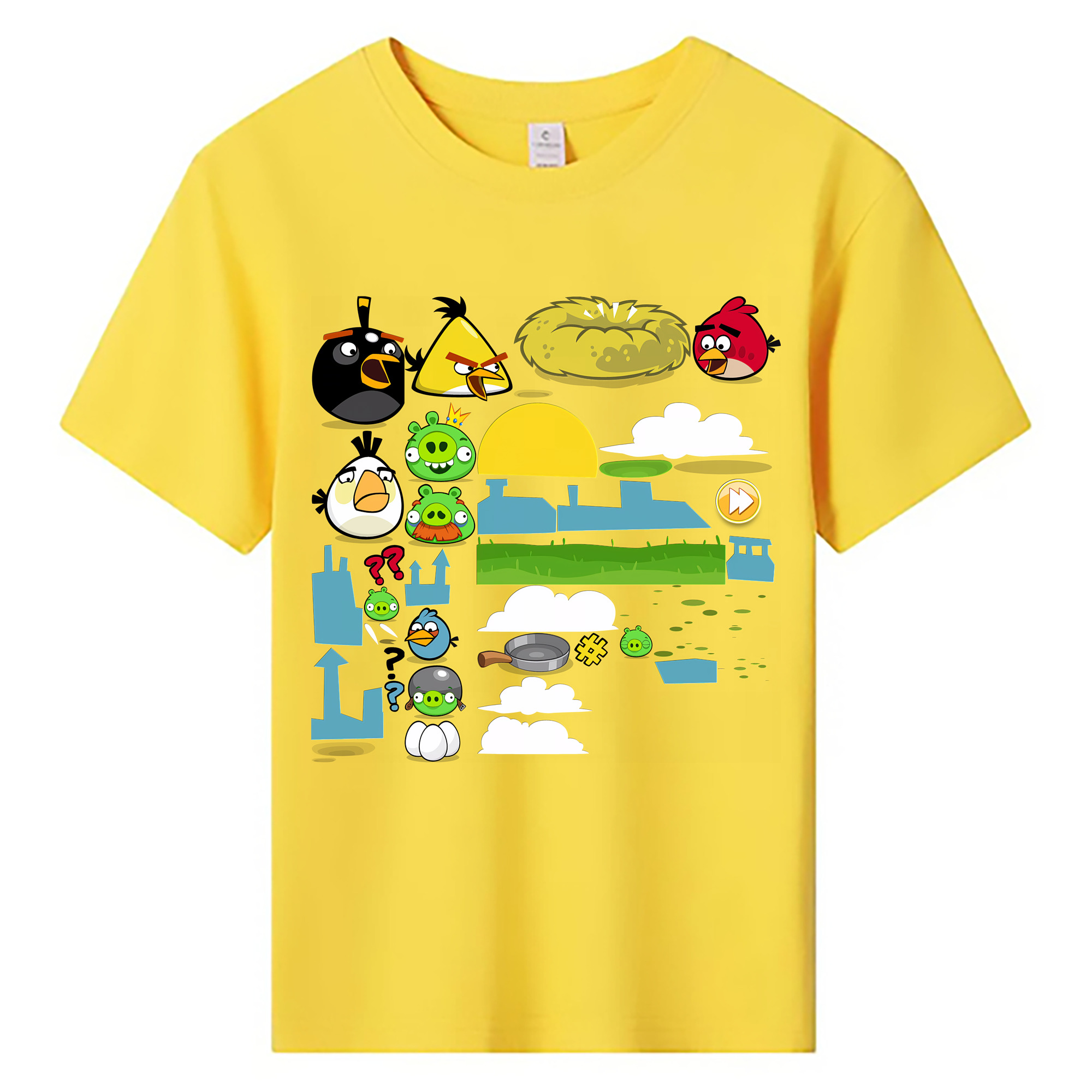 （画像用） Angry Birds アングリーバード 綿100％キッズTシャツ（フロントプリント）