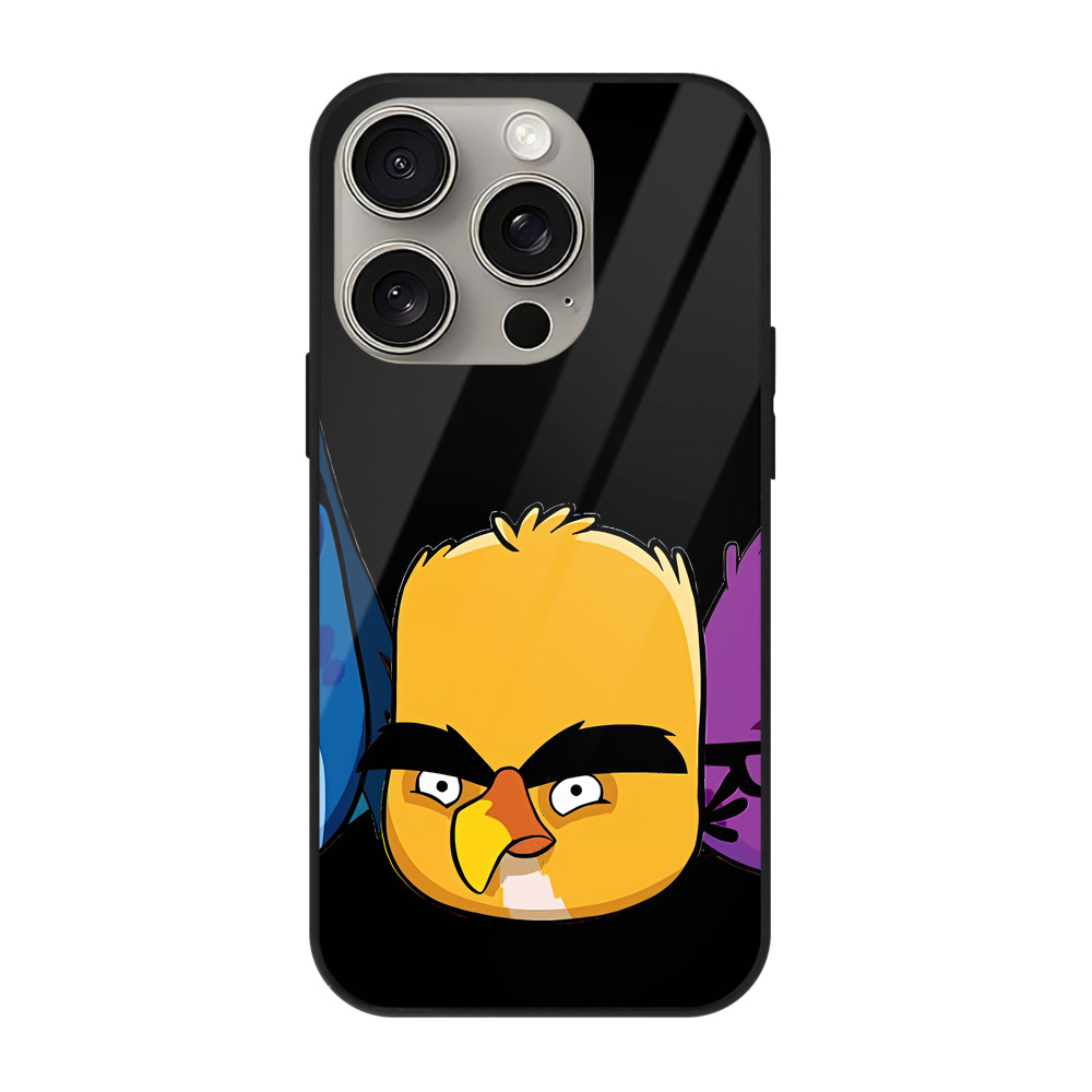 （画像用） Angry Birds アングリーバード 【iPhone15Pro対応】スマホケース 耐衝撃＆黄変防止 背面ガラス