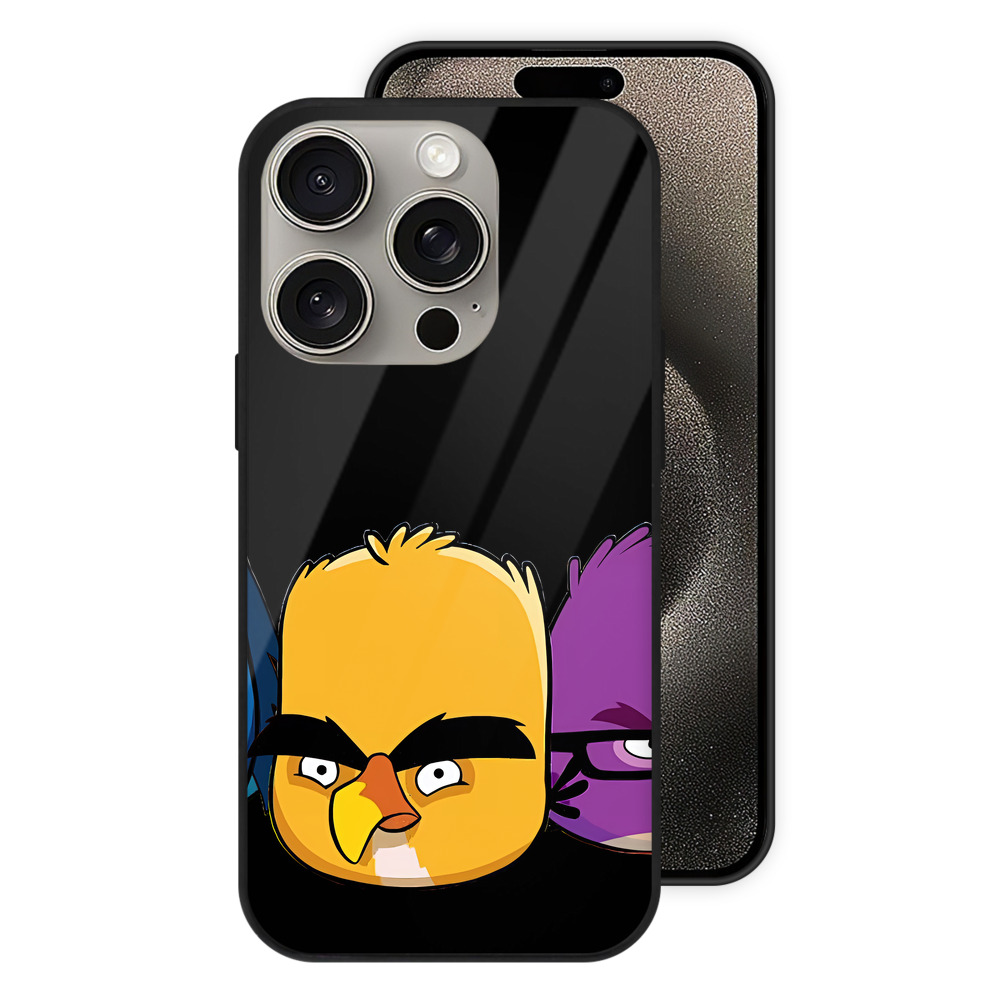 （画像用） Angry Birds アングリーバード 【iPhone15Pro対応】スマホケース 耐衝撃＆黄変防止 背面ガラス