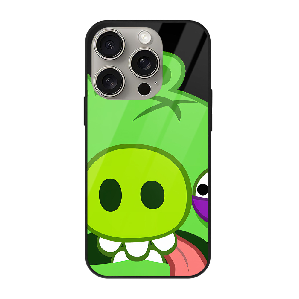 （画像用） Angry Birds アングリーバード 【iPhone15Pro対応】スマホケース 耐衝撃＆黄変防止 背面ガラス
