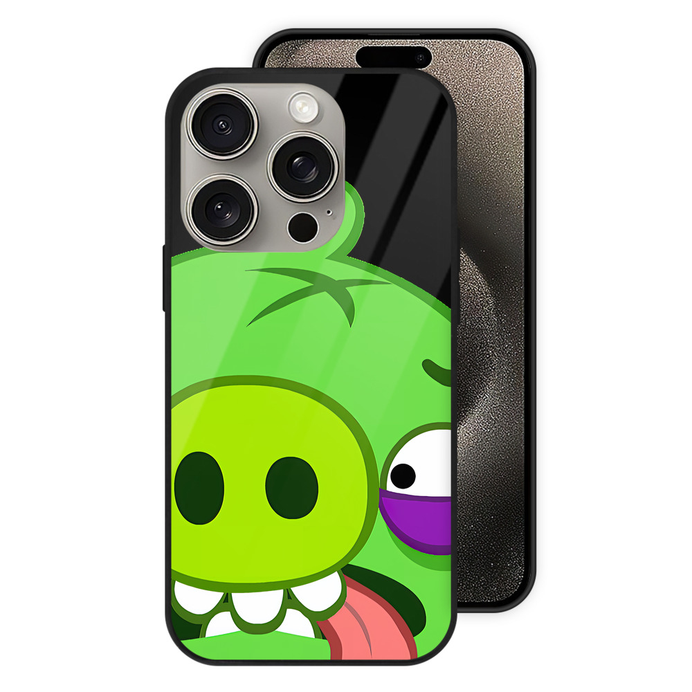 （画像用） Angry Birds アングリーバード 【iPhone15Pro対応】スマホケース 耐衝撃＆黄変防止 背面ガラス