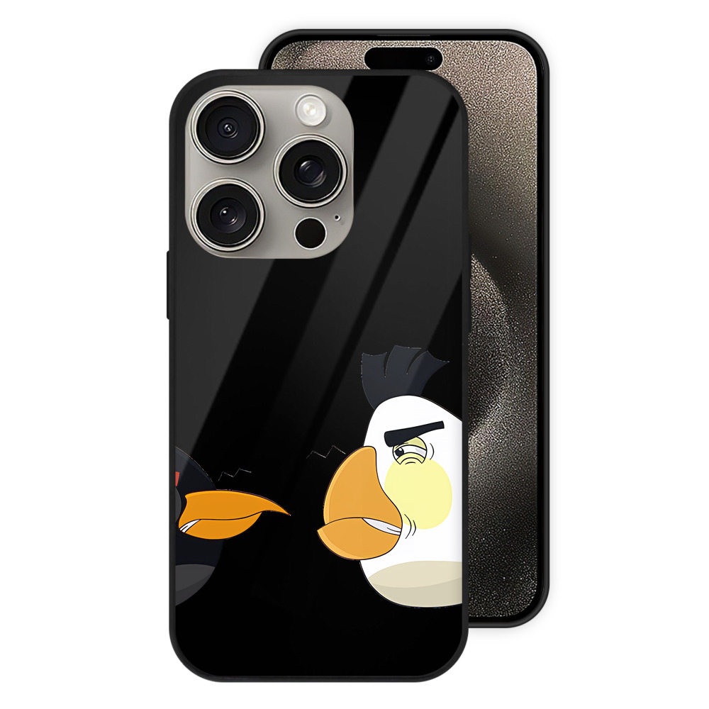 （画像用） Angry Birds アングリーバード 【iPhone15Pro対応】スマホケース 耐衝撃＆黄変防止 背面ガラス