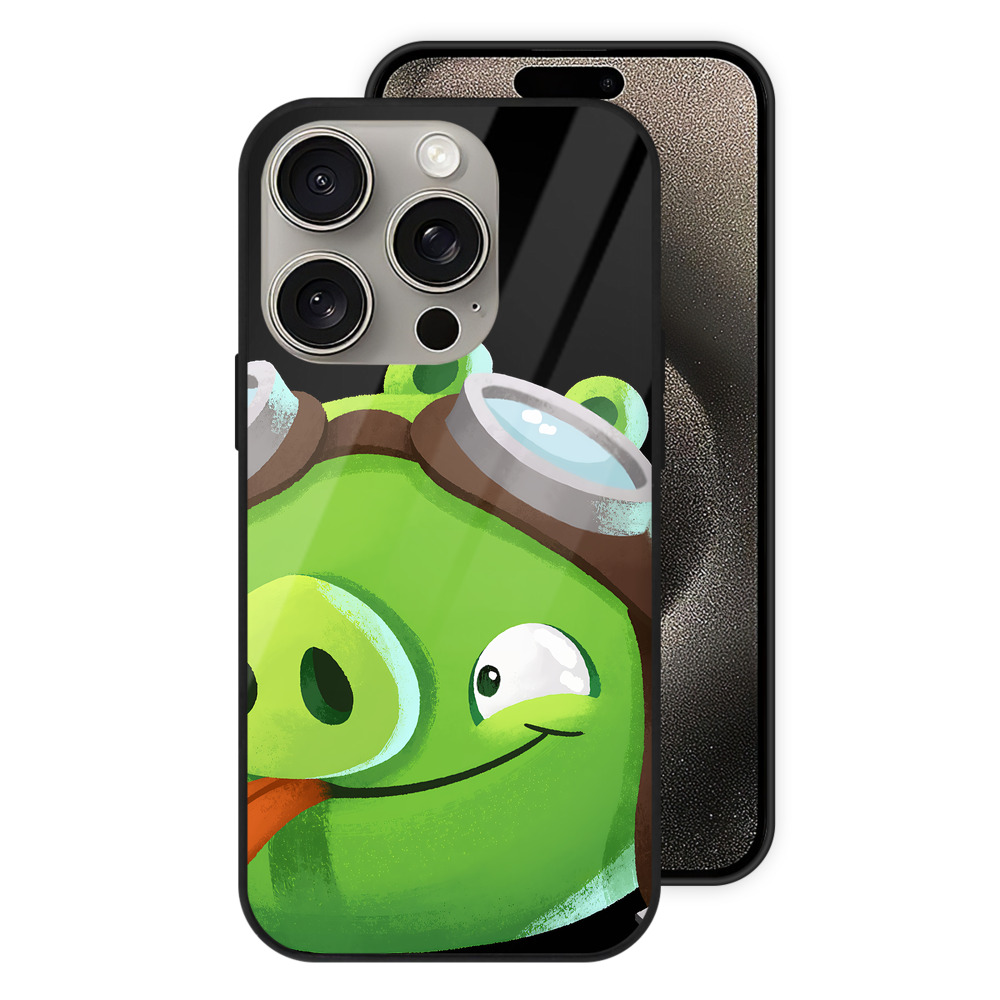 （画像用） Angry Birds アングリーバード 【iPhone15Pro対応】スマホケース 耐衝撃＆黄変防止 背面ガラス