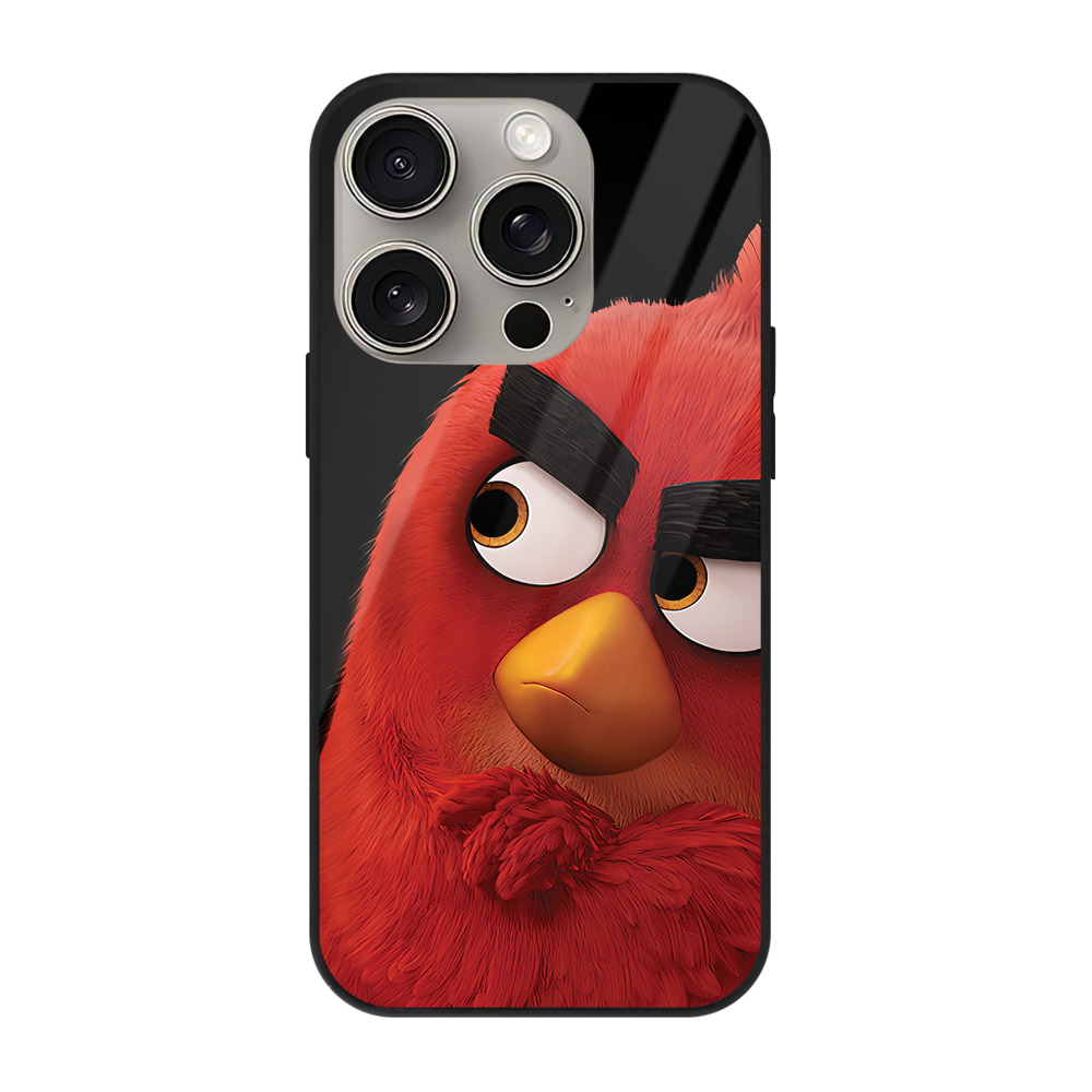 （画像用） Angry Birds アングリーバード 【iPhone15Pro対応】スマホケース 耐衝撃＆黄変防止 背面ガラス