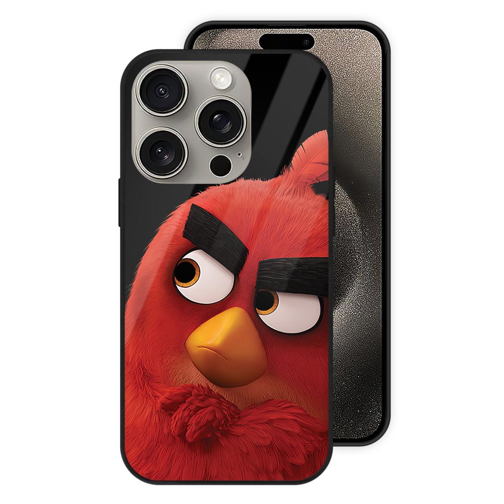 （画像用） Angry Birds アングリーバード 【iPhone15Pro対応】スマホケース 耐衝撃＆黄変防止 背面ガラス