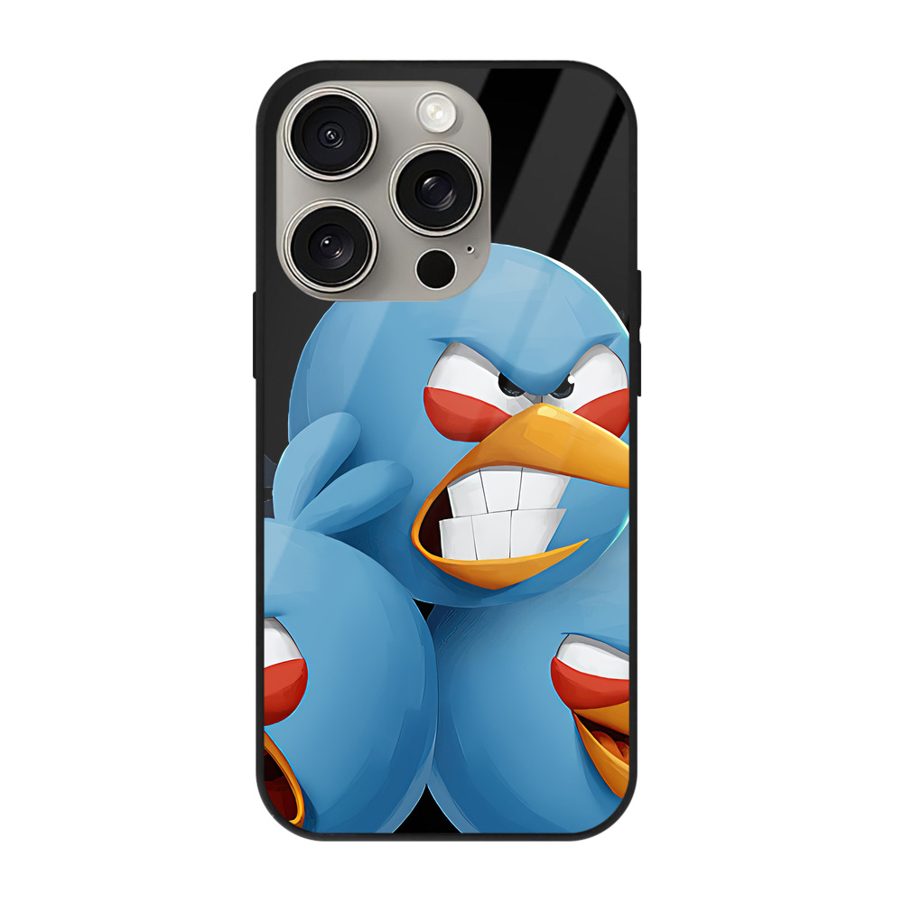 （画像用） Angry Birds アングリーバード 【iPhone15Pro対応】スマホケース 耐衝撃＆黄変防止 背面ガラス