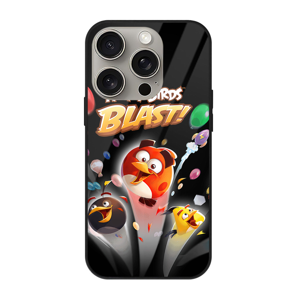 （画像用） Angry Birds アングリーバード 【iPhone15Pro対応】スマホケース 耐衝撃＆黄変防止 背面ガラス