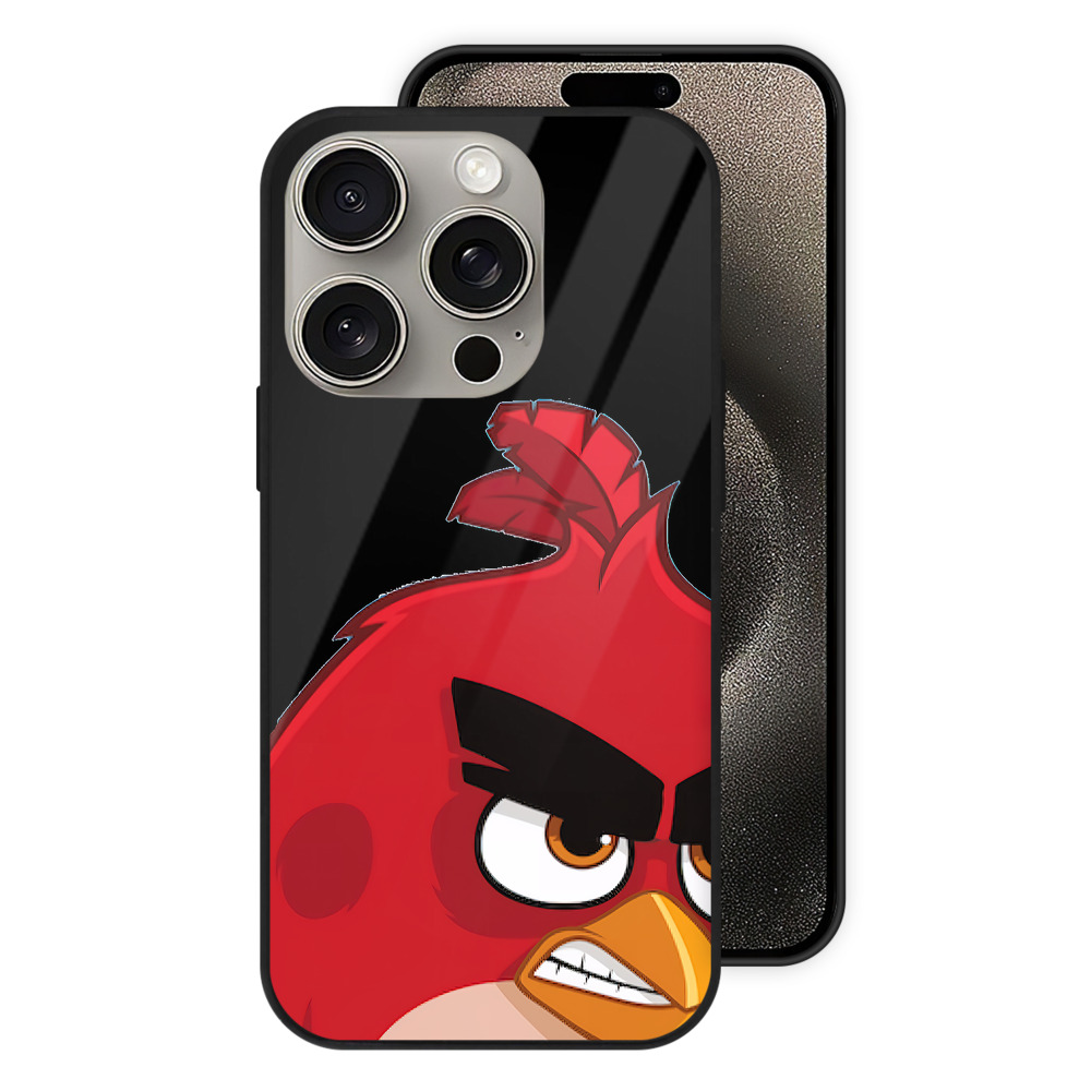 （画像用） Angry Birds アングリーバード 【iPhone15Pro対応】スマホケース 耐衝撃＆黄変防止 背面ガラス