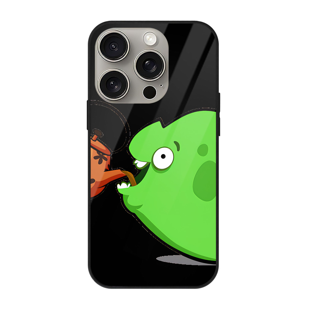 （画像用） Angry Birds アングリーバード 【iPhone15Pro対応】スマホケース 耐衝撃＆黄変防止 背面ガラス