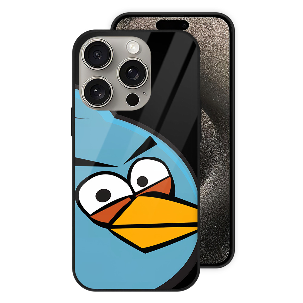 （画像用） Angry Birds アングリーバード 【iPhone15Pro対応】スマホケース 耐衝撃＆黄変防止 背面ガラス