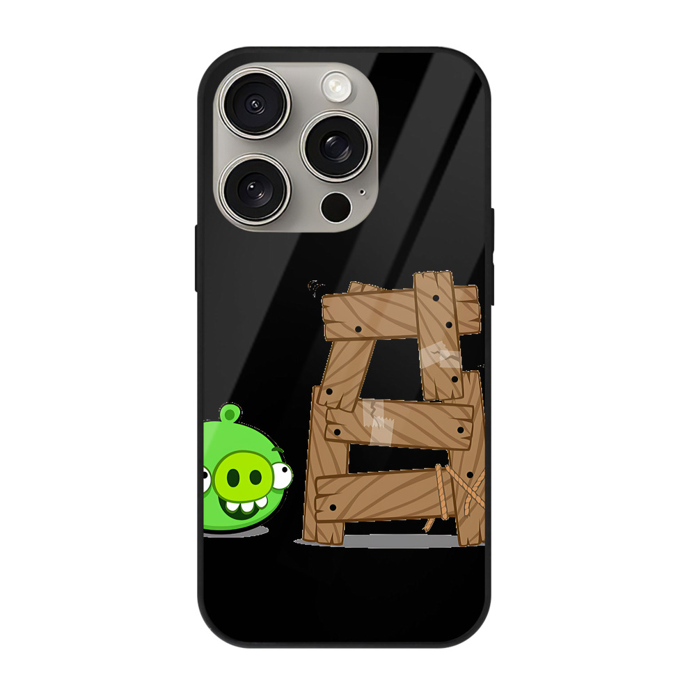 （画像用） Angry Birds アングリーバード 【iPhone15Pro対応】スマホケース 耐衝撃＆黄変防止 背面ガラス