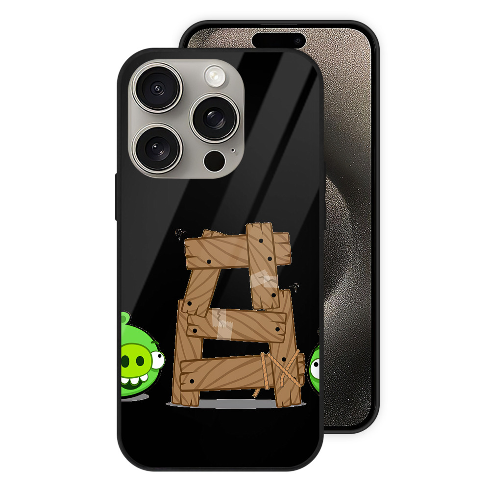 （画像用） Angry Birds アングリーバード 【iPhone15Pro対応】スマホケース 耐衝撃＆黄変防止 背面ガラス