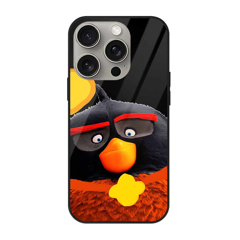 （画像用） Angry Birds アングリーバード 【iPhone15Pro対応】スマホケース 耐衝撃＆黄変防止 背面ガラス