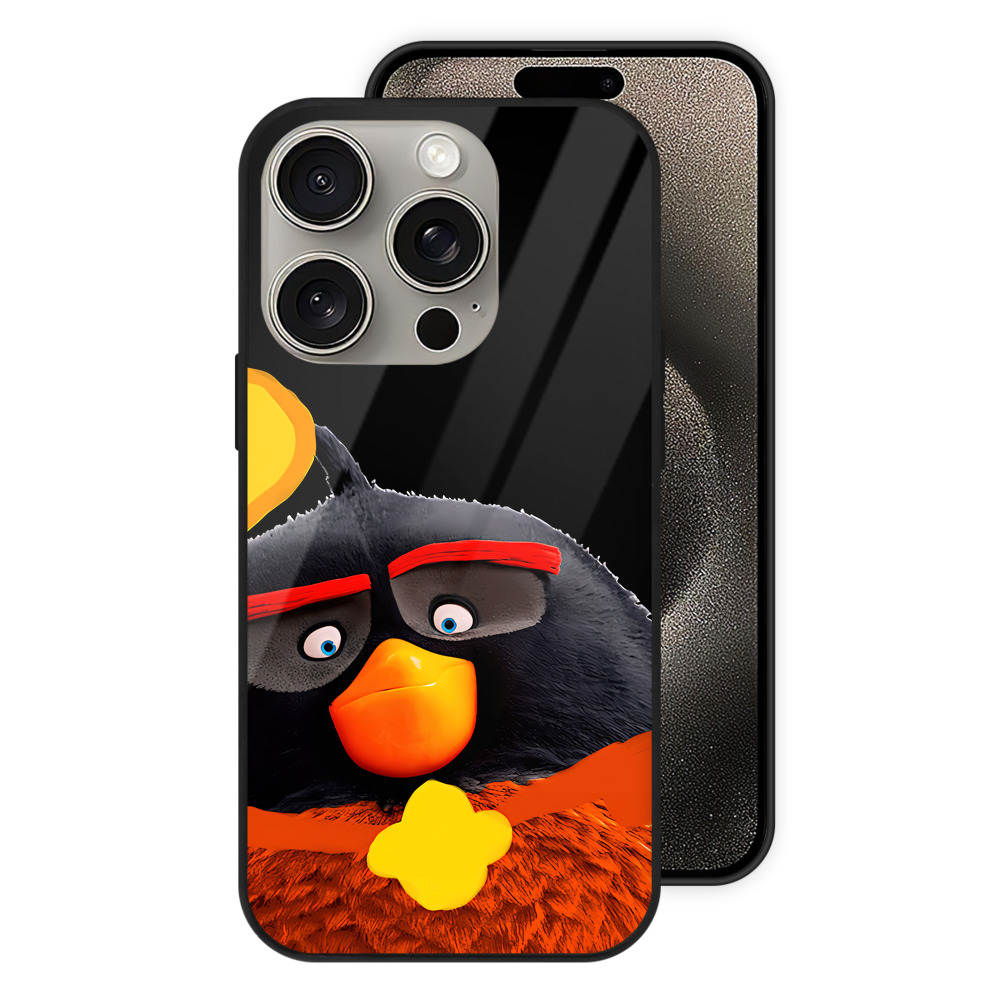 （画像用） Angry Birds アングリーバード 【iPhone15Pro対応】スマホケース 耐衝撃＆黄変防止 背面ガラス
