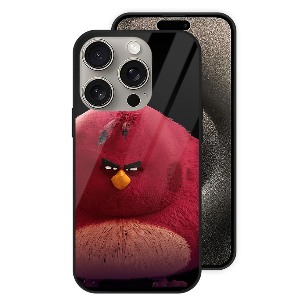 （画像用） Angry Birds アングリーバード 【iPhone15Pro対応】スマホケース 耐衝撃＆黄変防止 背面ガラス