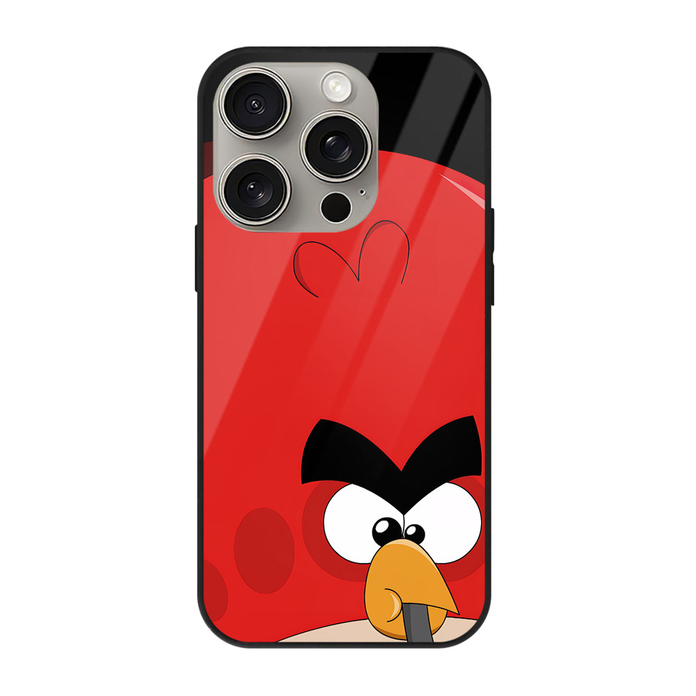 （画像用） Angry Birds アングリーバード 【iPhone15Pro対応】スマホケース 耐衝撃＆黄変防止 背面ガラス