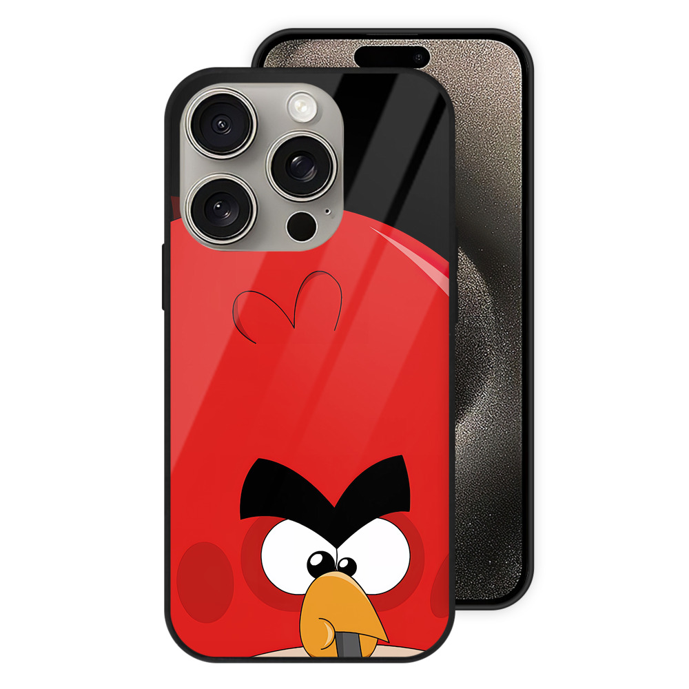 （画像用） Angry Birds アングリーバード 【iPhone15Pro対応】スマホケース 耐衝撃＆黄変防止 背面ガラス