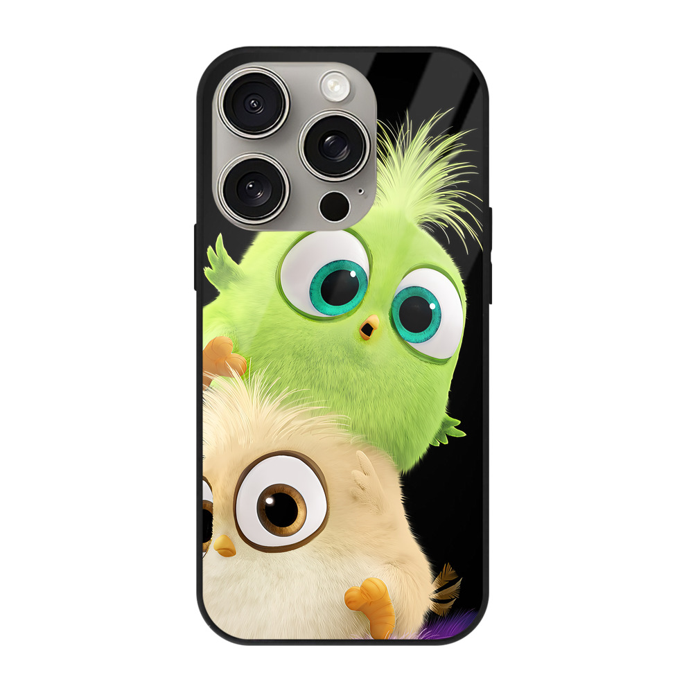 （画像用） Angry Birds アングリーバード 【iPhone15Pro対応】スマホケース 耐衝撃＆黄変防止 背面ガラス