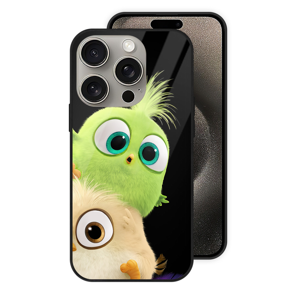 （画像用） Angry Birds アングリーバード 【iPhone15Pro対応】スマホケース 耐衝撃＆黄変防止 背面ガラス