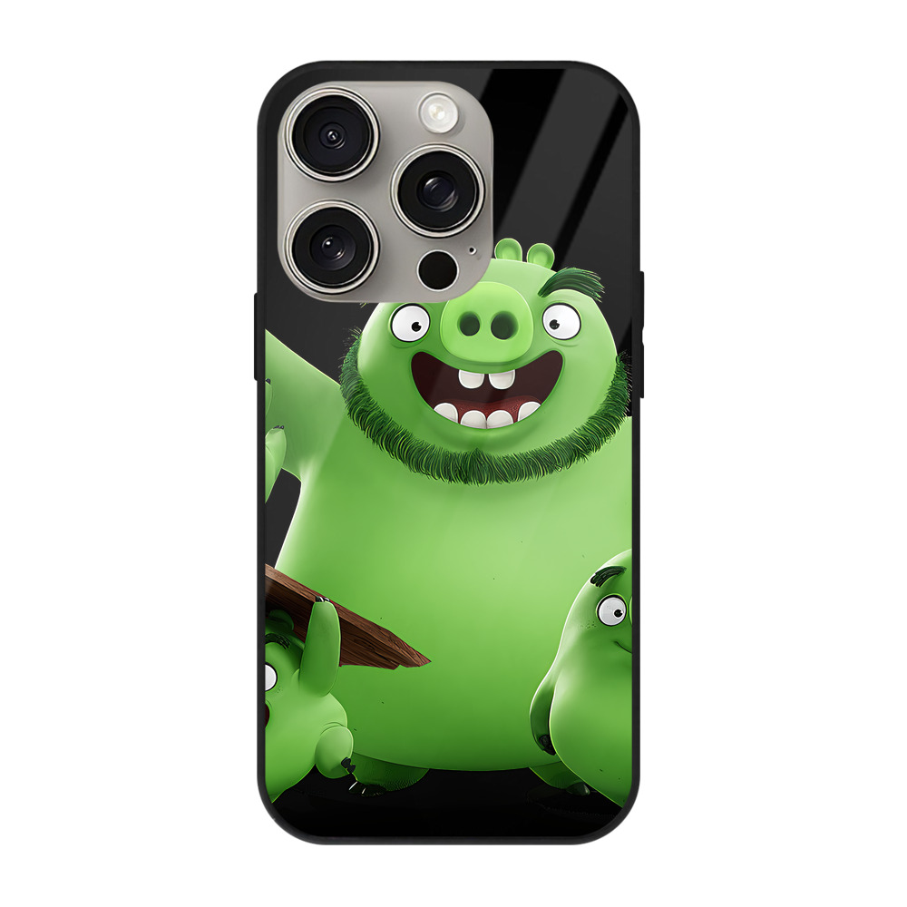（画像用） Angry Birds アングリーバード 【iPhone15Pro対応】スマホケース 耐衝撃＆黄変防止 背面ガラス