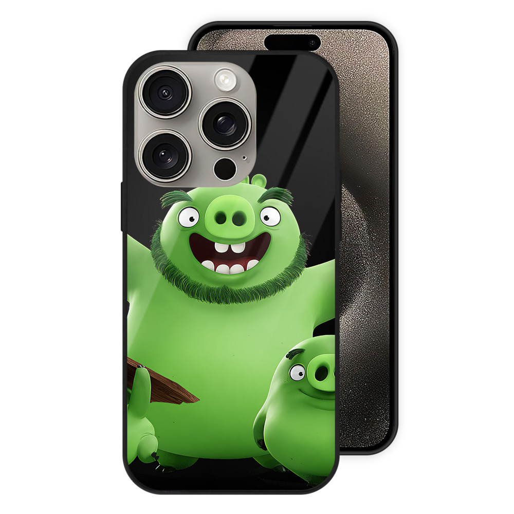 （画像用） Angry Birds アングリーバード 【iPhone15Pro対応】スマホケース 耐衝撃＆黄変防止 背面ガラス