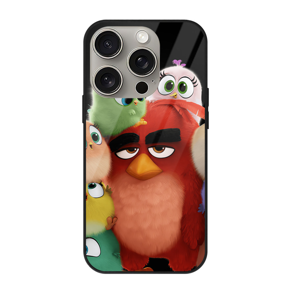 （画像用） Angry Birds アングリーバード 【iPhone15Pro対応】スマホケース 耐衝撃＆黄変防止 背面ガラス