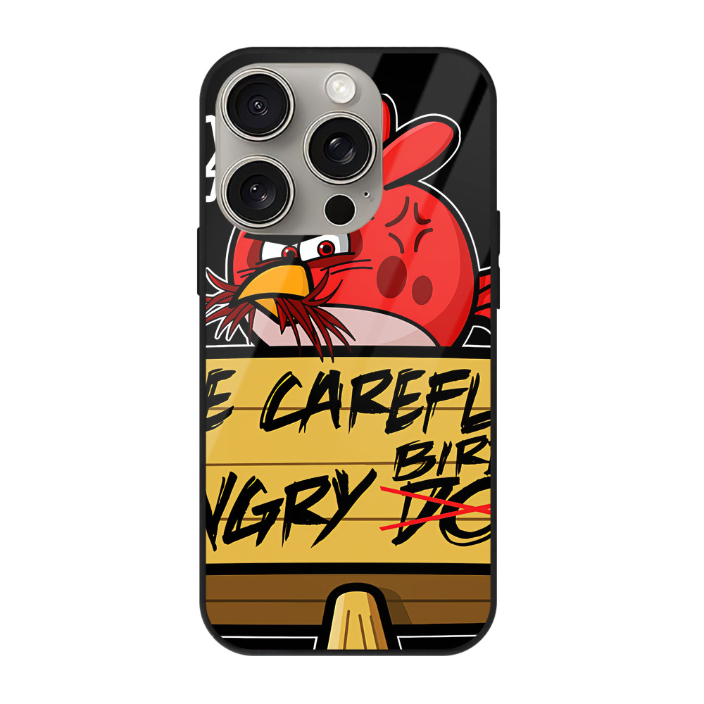 （画像用） Angry Birds アングリーバード 【iPhone15Pro対応】スマホケース 耐衝撃＆黄変防止 背面ガラス