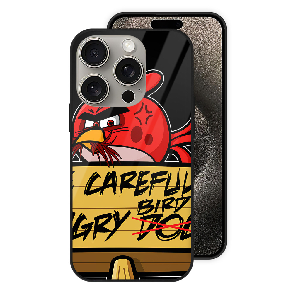（画像用） Angry Birds アングリーバード 【iPhone15Pro対応】スマホケース 耐衝撃＆黄変防止 背面ガラス