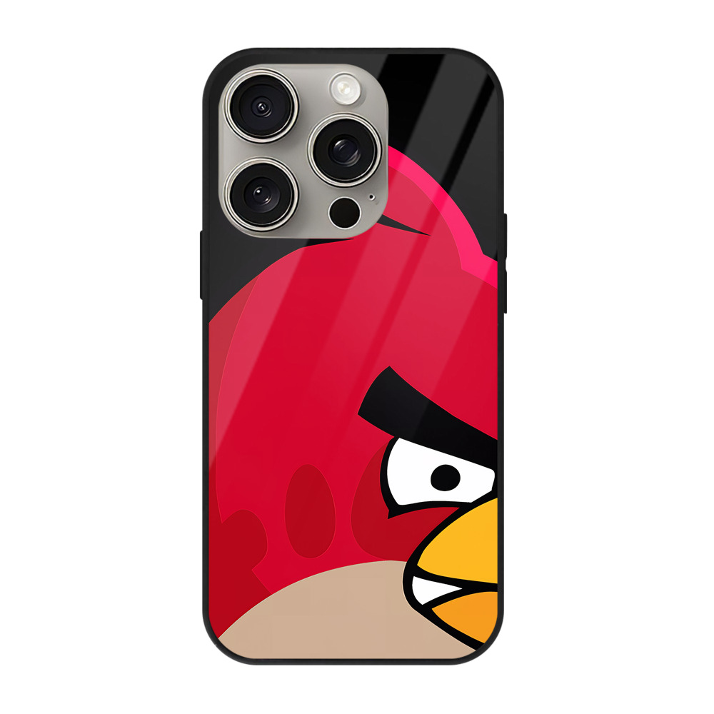 （画像用） Angry Birds アングリーバード 【iPhone15Pro対応】スマホケース 耐衝撃＆黄変防止 背面ガラス