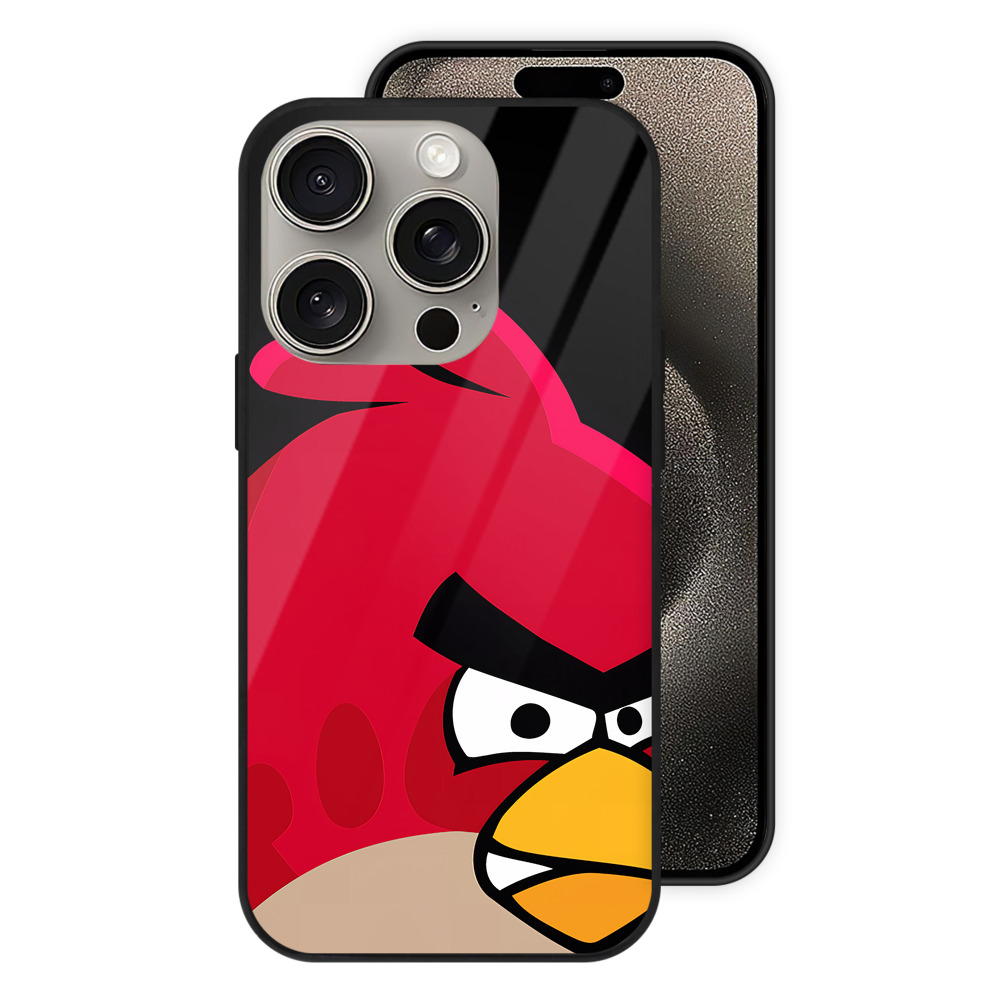 （画像用） Angry Birds アングリーバード 【iPhone15Pro対応】スマホケース 耐衝撃＆黄変防止 背面ガラス