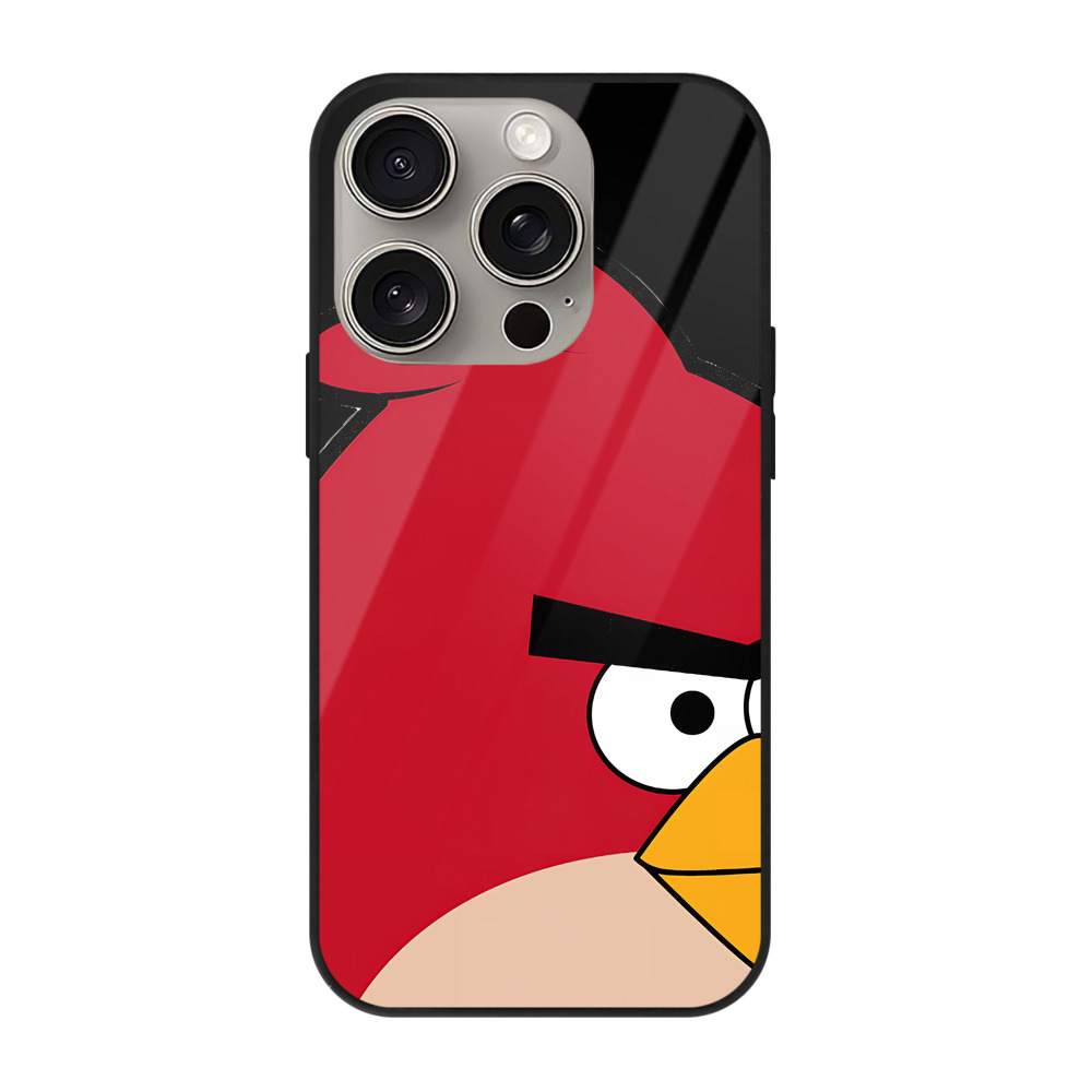 （画像用） Angry Birds アングリーバード 【iPhone15Pro対応】スマホケース 耐衝撃＆黄変防止 背面ガラス
