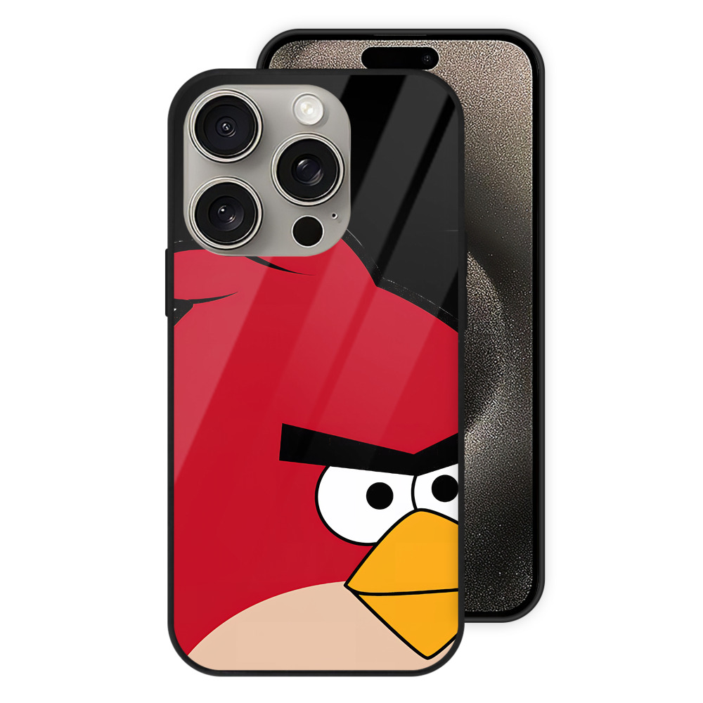 （画像用） Angry Birds アングリーバード 【iPhone15Pro対応】スマホケース 耐衝撃＆黄変防止 背面ガラス