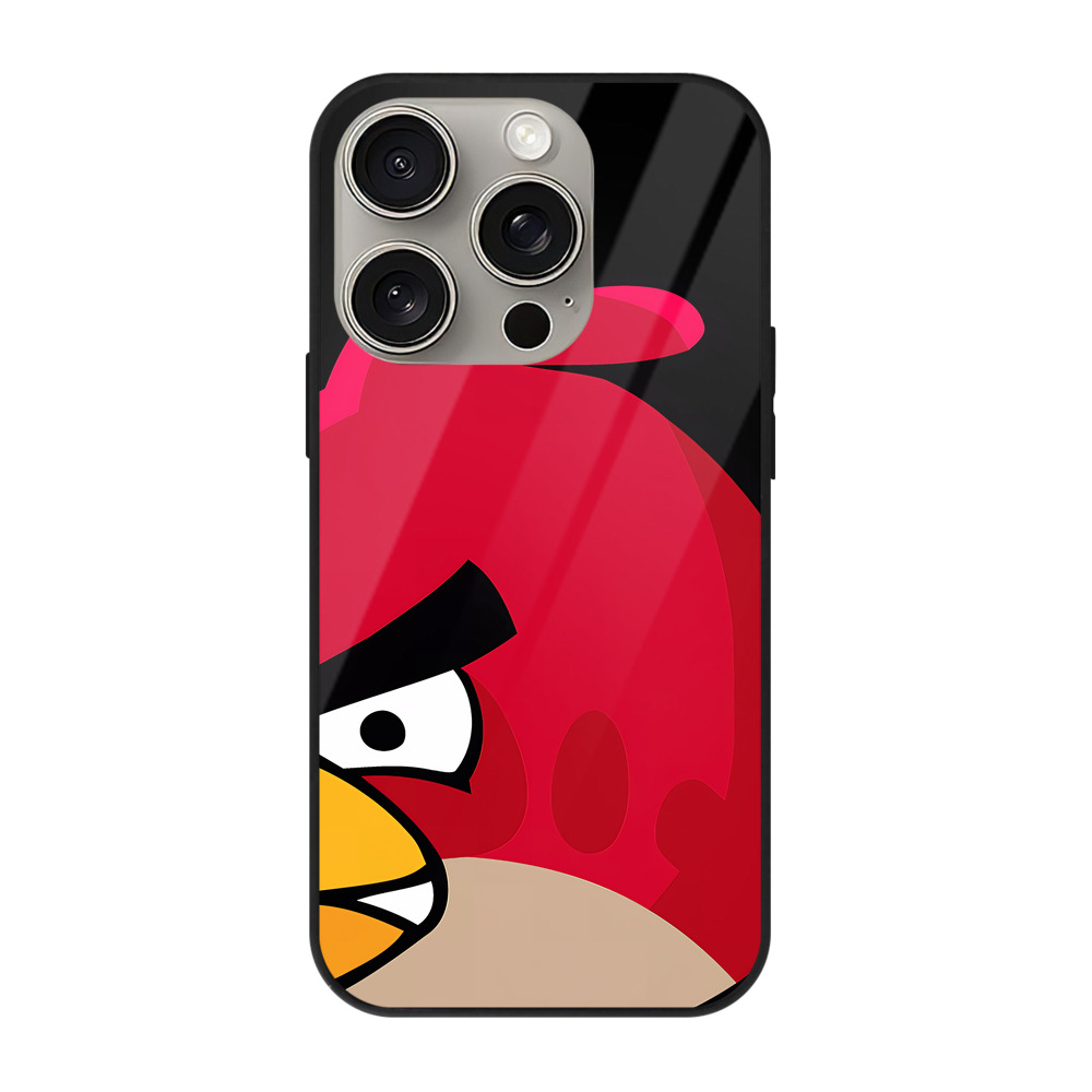 （画像用） Angry Birds アングリーバード 【iPhone15Pro対応】スマホケース 耐衝撃＆黄変防止 背面ガラス