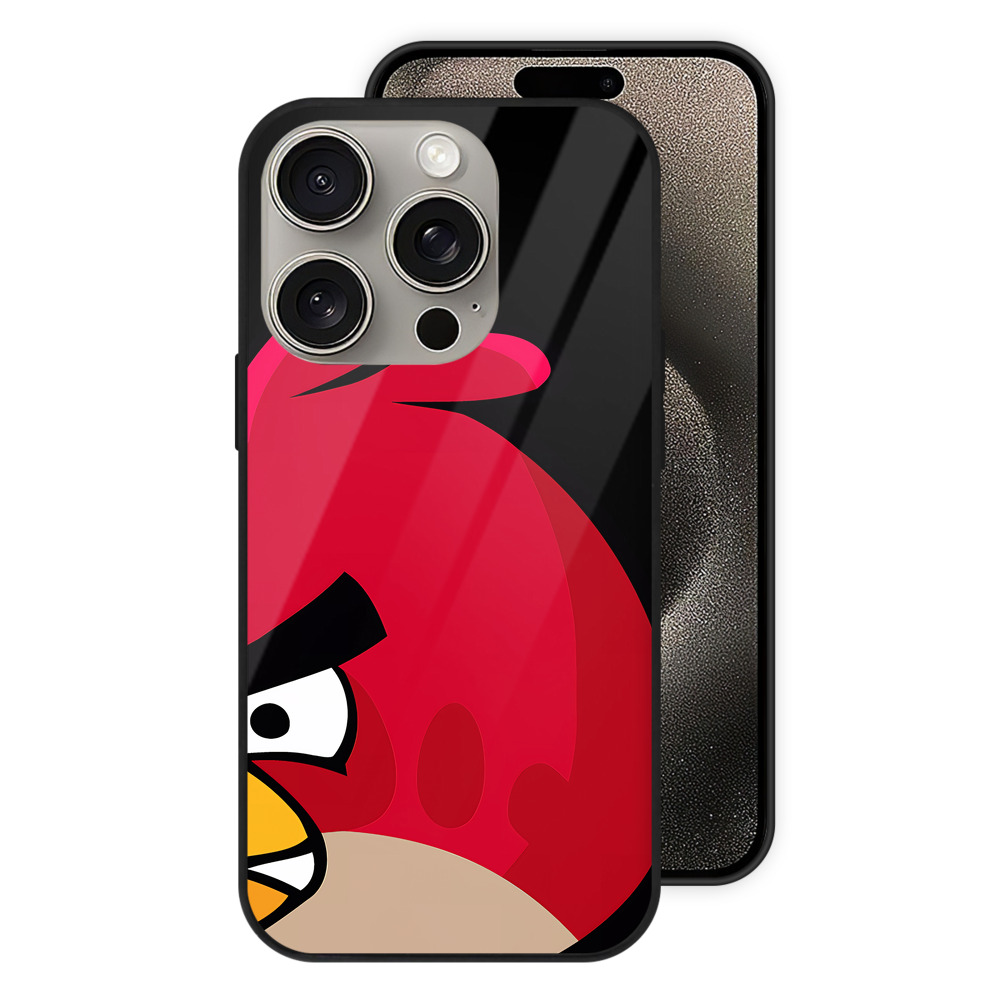 （画像用） Angry Birds アングリーバード 【iPhone15Pro対応】スマホケース 耐衝撃＆黄変防止 背面ガラス
