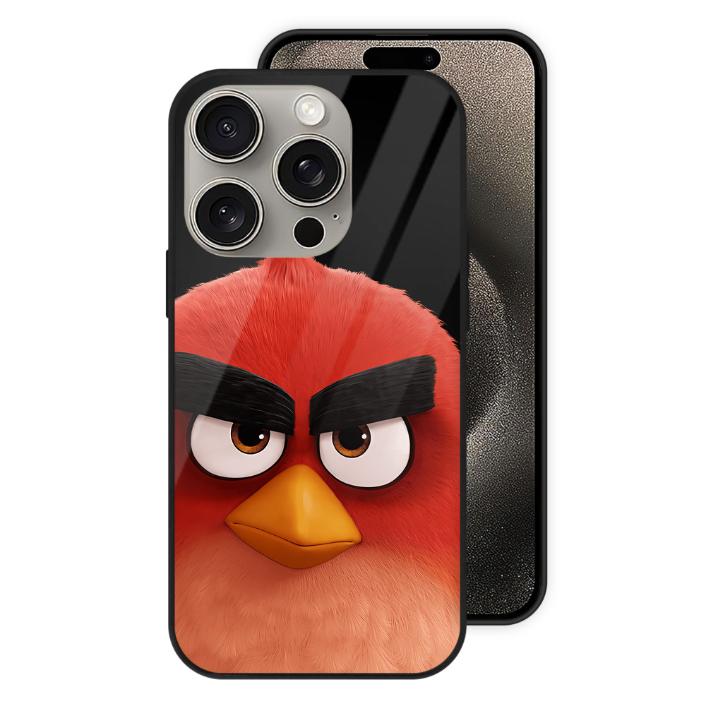 （画像用） Angry Birds アングリーバード 【iPhone15Pro対応】スマホケース 耐衝撃＆黄変防止 背面ガラス