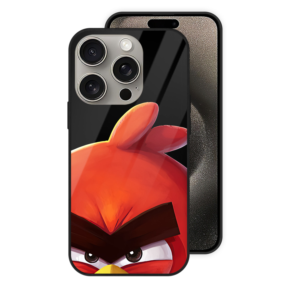 （画像用） Angry Birds アングリーバード 【iPhone15Pro対応】スマホケース 耐衝撃＆黄変防止 背面ガラス