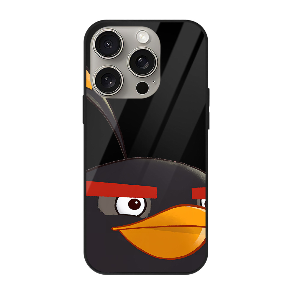 （画像用） Angry Birds アングリーバード 【iPhone15Pro対応】スマホケース 耐衝撃＆黄変防止 背面ガラス