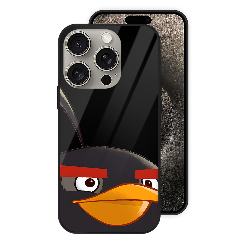 （画像用） Angry Birds アングリーバード 【iPhone15Pro対応】スマホケース 耐衝撃＆黄変防止 背面ガラス