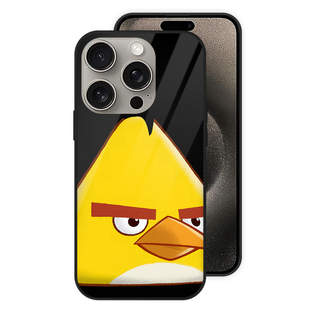 （画像用） Angry Birds アングリーバード 【iPhone15Pro対応】スマホケース 耐衝撃＆黄変防止 背面ガラス