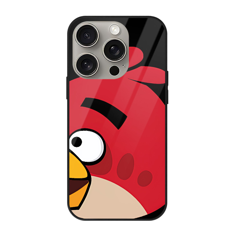 （画像用） Angry Birds アングリーバード 【iPhone15Pro対応】スマホケース 耐衝撃＆黄変防止 背面ガラス